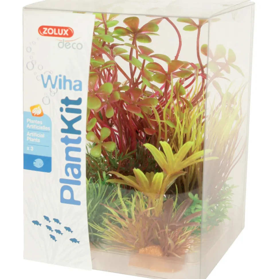 ZOLUX - Wiha n°4 plantes artificielles 3 pieces h 14 cm plantkit décoration d'aqua