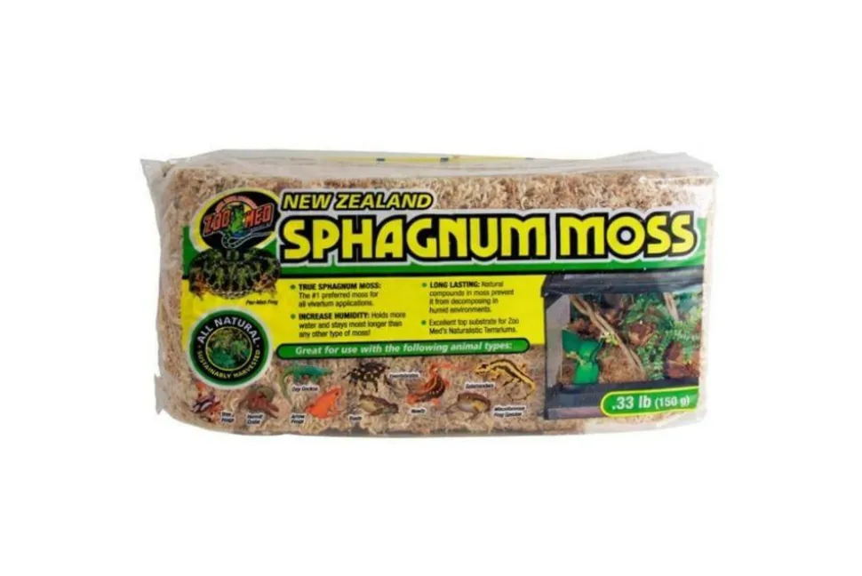ZOOMED - Sphaigne de nouvelle-zélande pour plantes et terrariums - 150g - substrat pour reptiles (tortues, lézards, serpents), amphibiens
